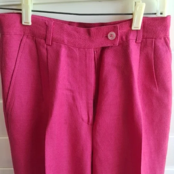 Emma James Hot Pink Blazer Short Sleeve and Linen Pant Suit Set - Picture 2 of 11